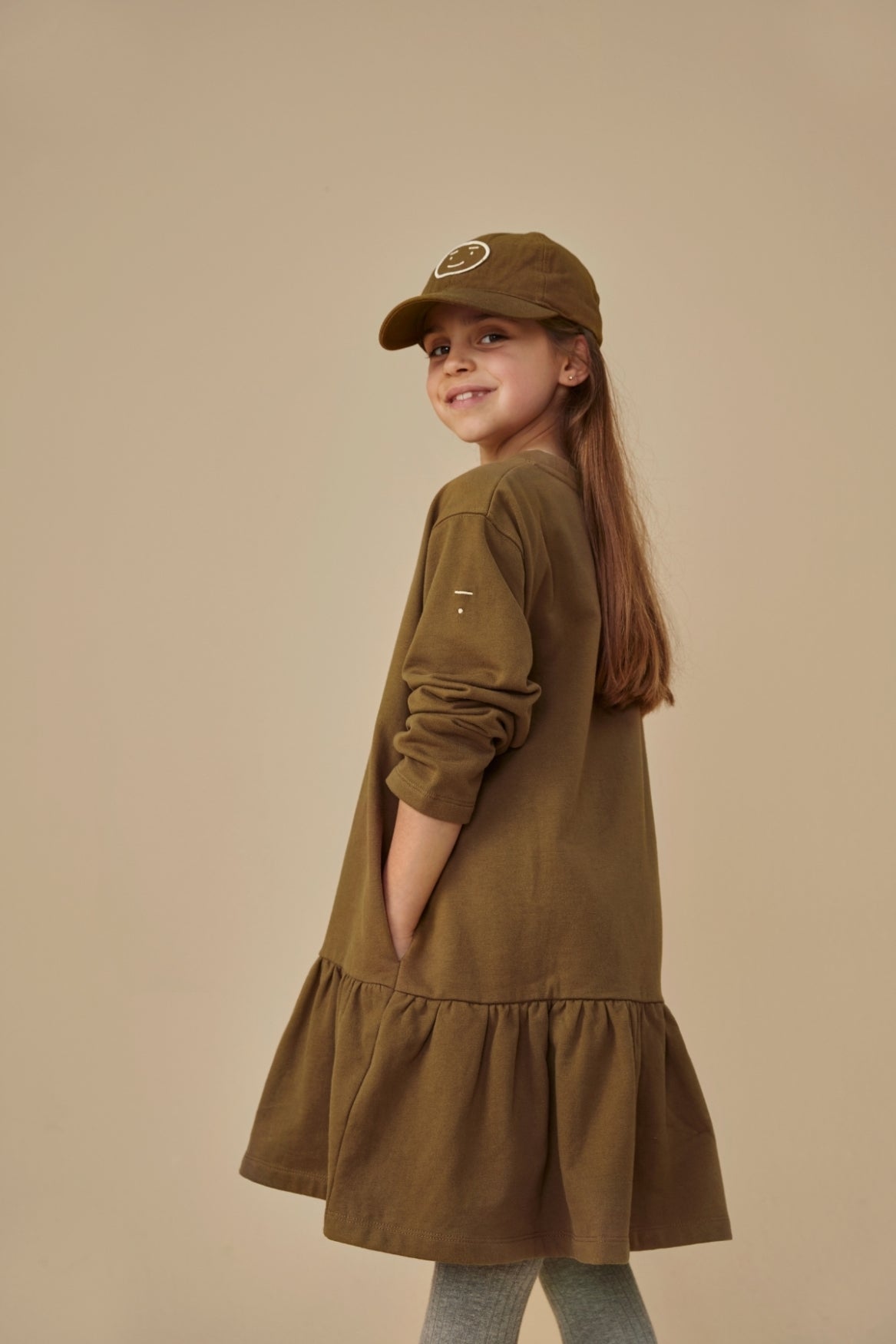 Langarmkleid mit Rüsche | Woody