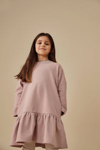 Langarmkleid mit Rüsche | Berry