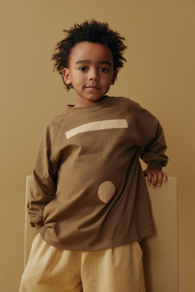 Oversized L/S Tee w/ Logo | Woody - Cookie Print