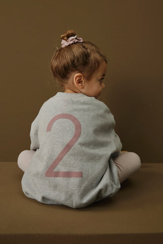 Birthday Sweater | Gray Melange - Berry