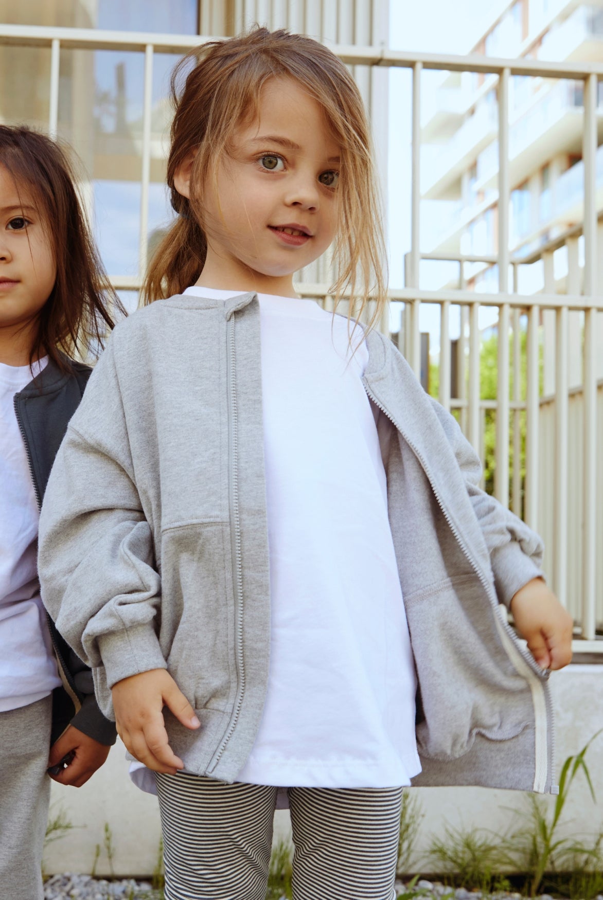 Bomber Sweater mit Reißverschluss | Grey Melange