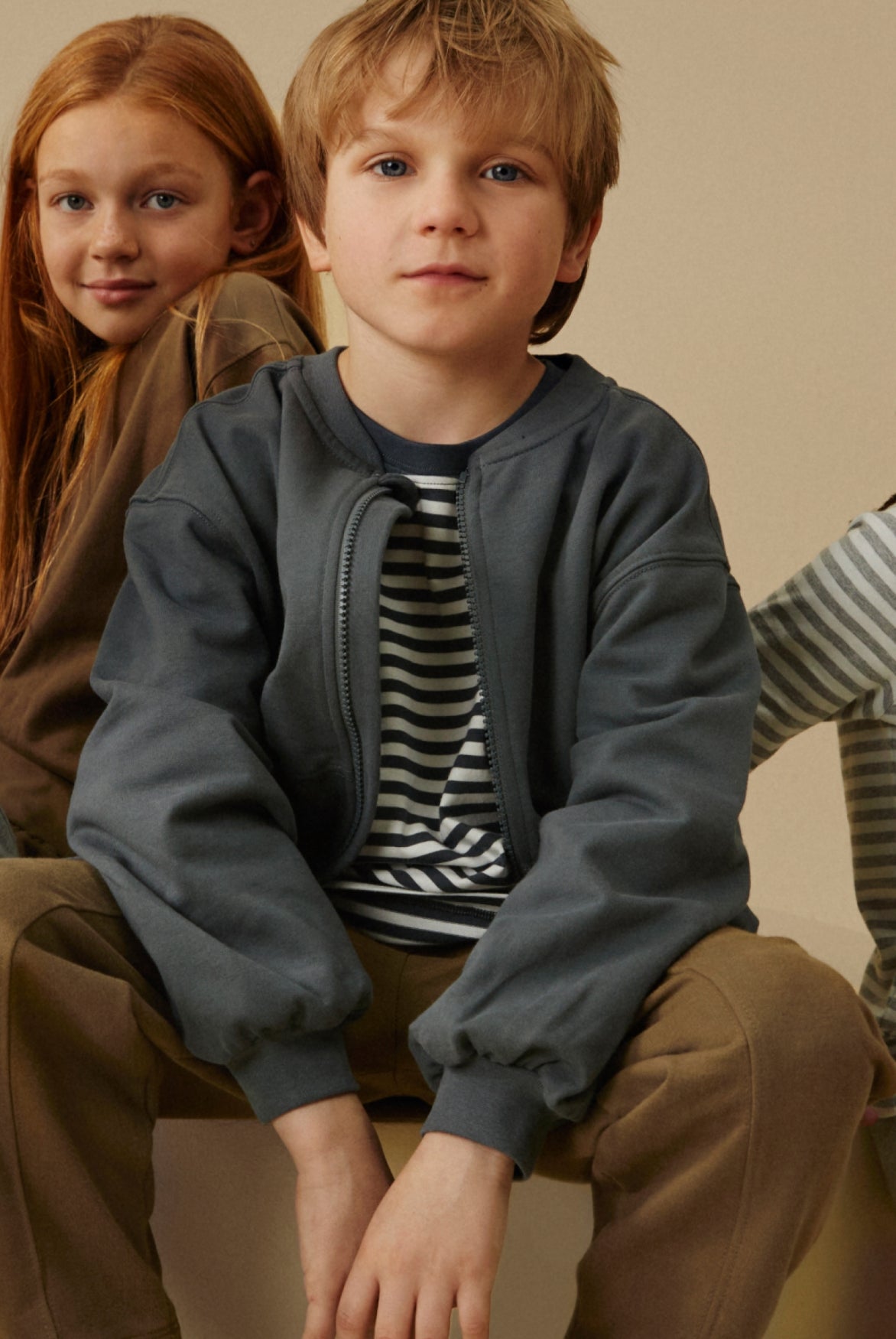 Bomber Sweater mit Reißverschluss | Blue Grey