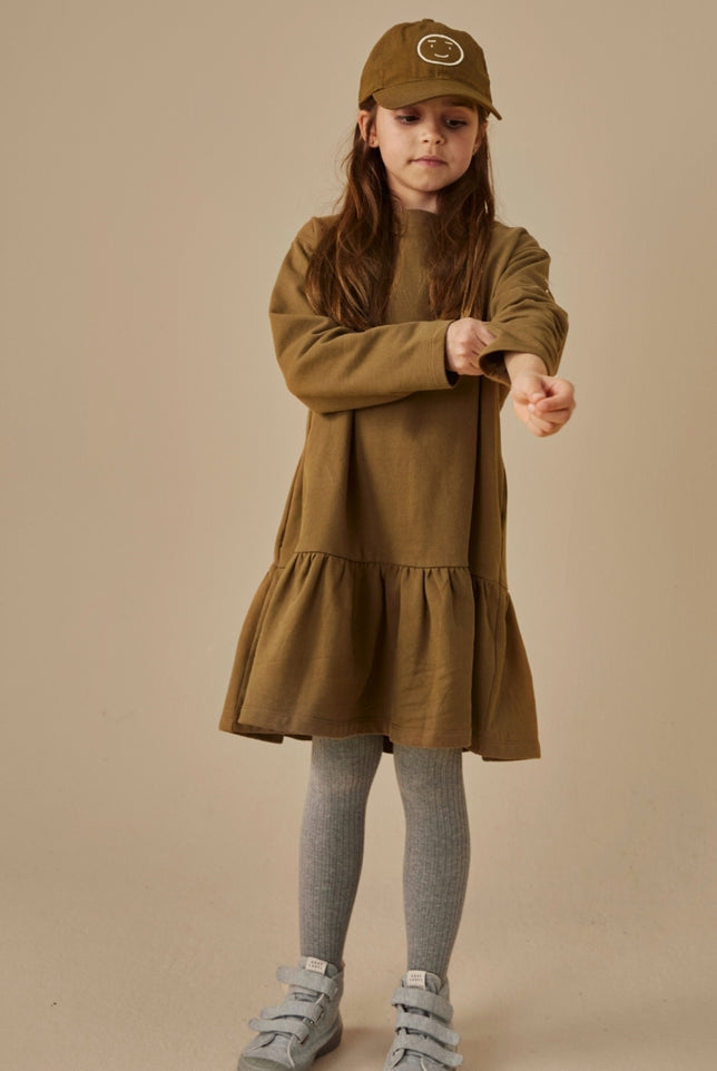Langarmkleid mit Rüsche | Woody