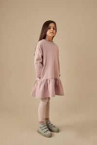 Langarmkleid mit Rüsche | Berry