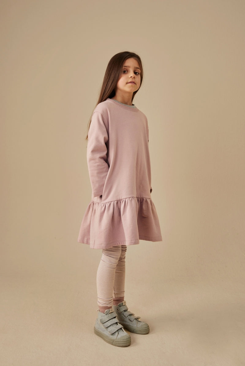 Langarmkleid mit Rüsche | Berry