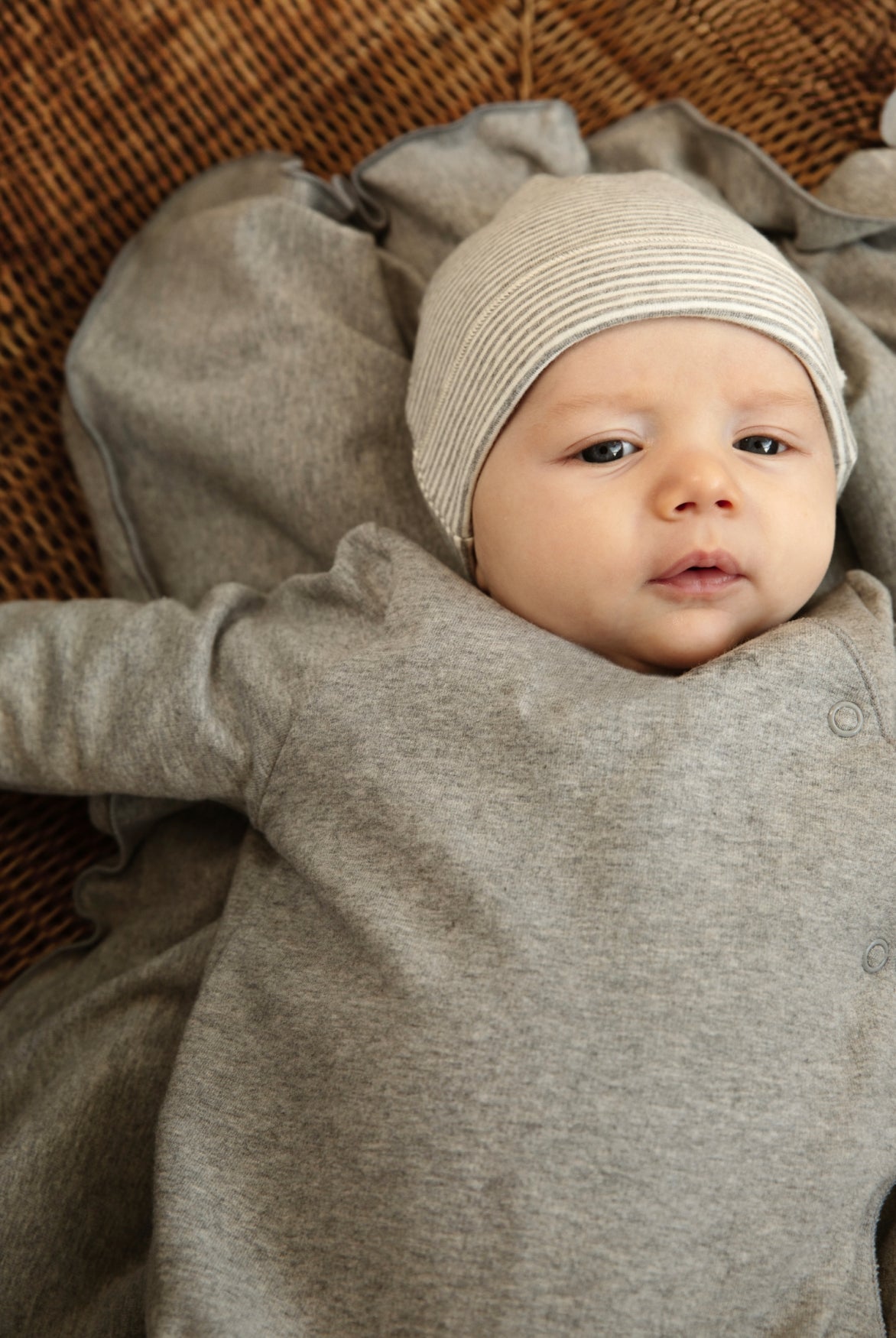 Newborn Suit with Snaps | Grey Melange