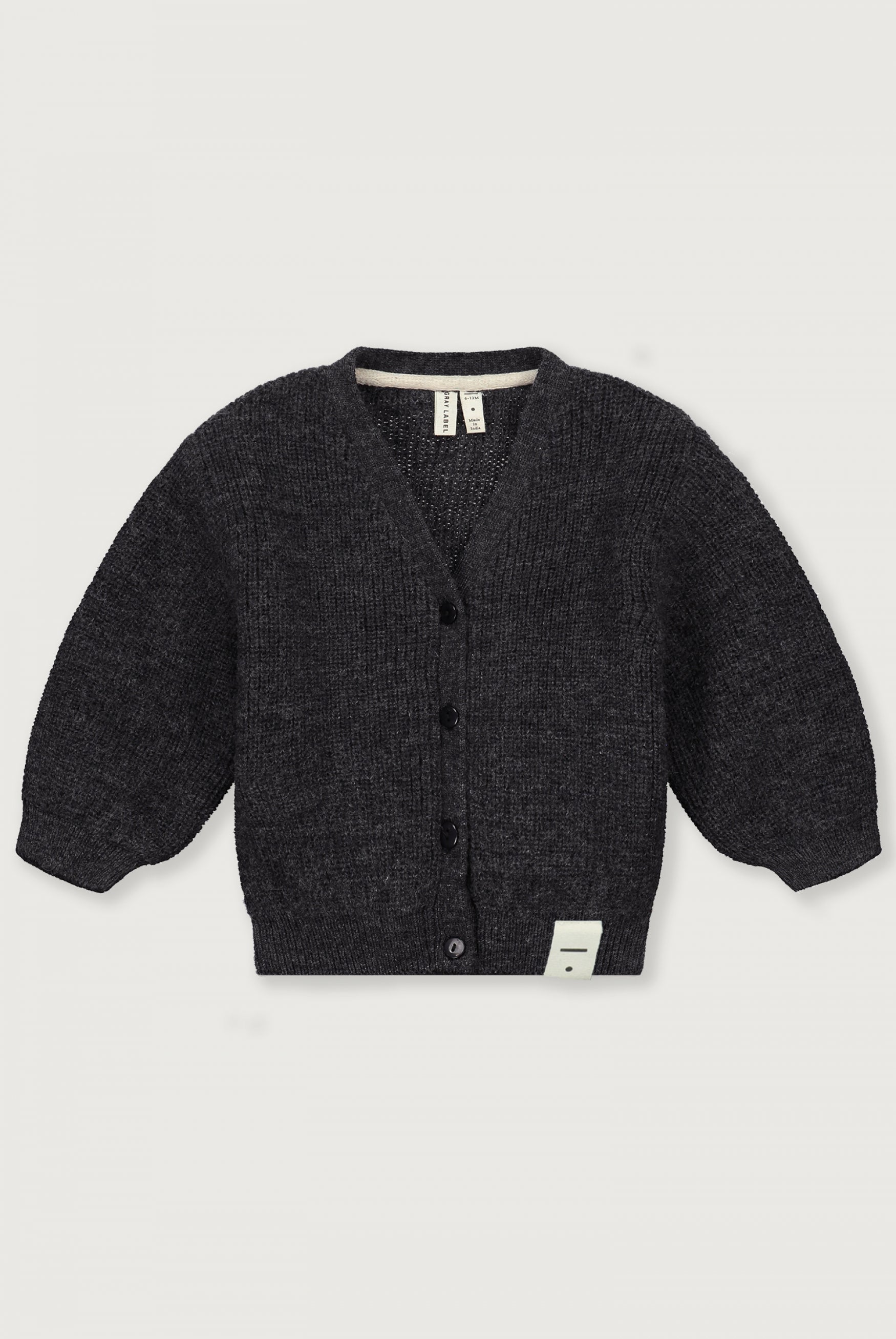 Baby Strickjacke | Nearly Black Melange