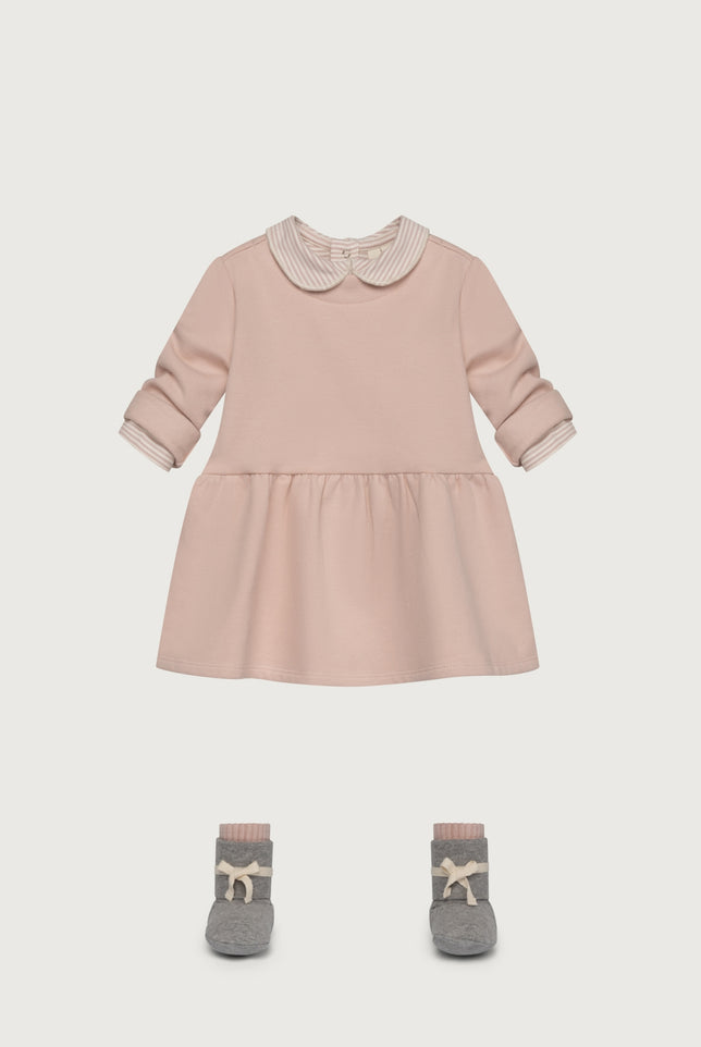 Baby Dress with Snaps | Faded Pink
