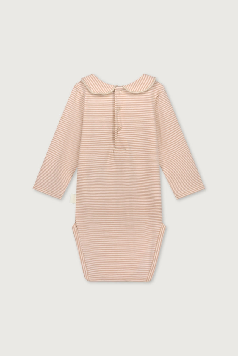 Baby Collar Onesie | Faded Pink - Cream