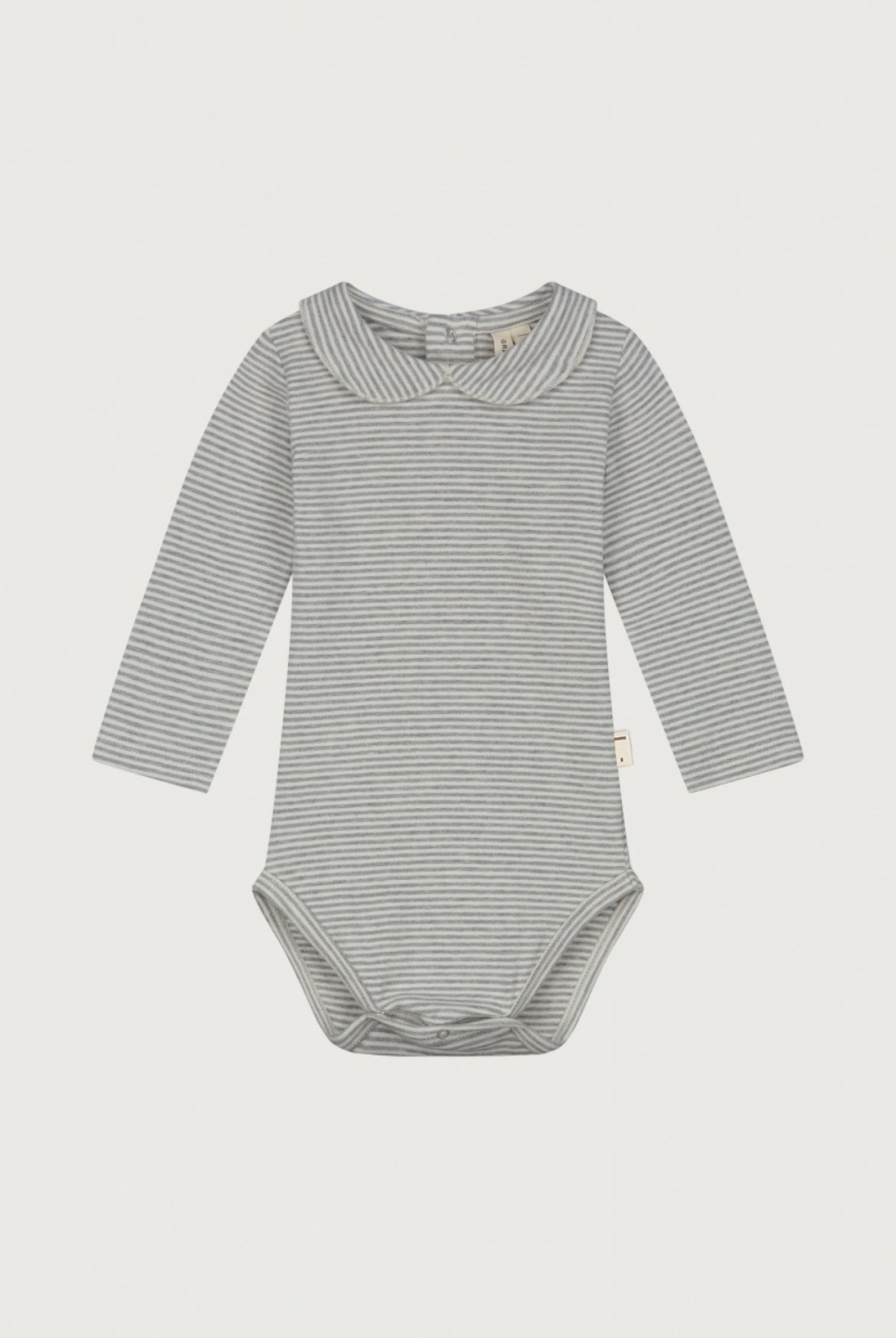 Baby Collar Onesie | Gray Melange - Cream