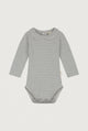 Baby Collar Onesie | Gray Melange - Cream
