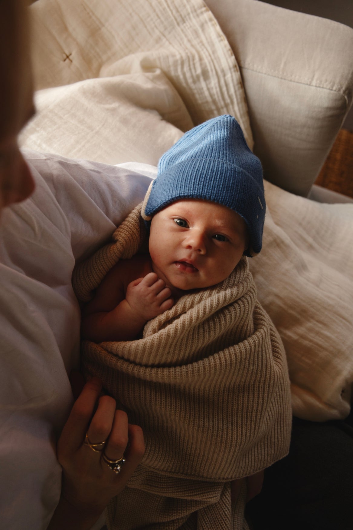 Baby Knitted Beanie | Blue Moon