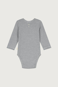 Baby L/S Onesie | Blue Grey - Cream