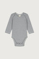 Baby Romper Lange Mouw | Blue Grey - Cream