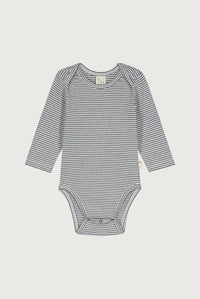 Baby L/S Onesie | Blue Gray - Cream