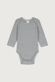 Baby L/S Onesie | Blue Gray - Cream