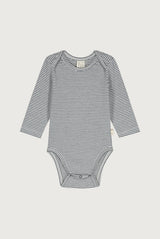 Baby L/S Onesie | Blue Gray - Cream