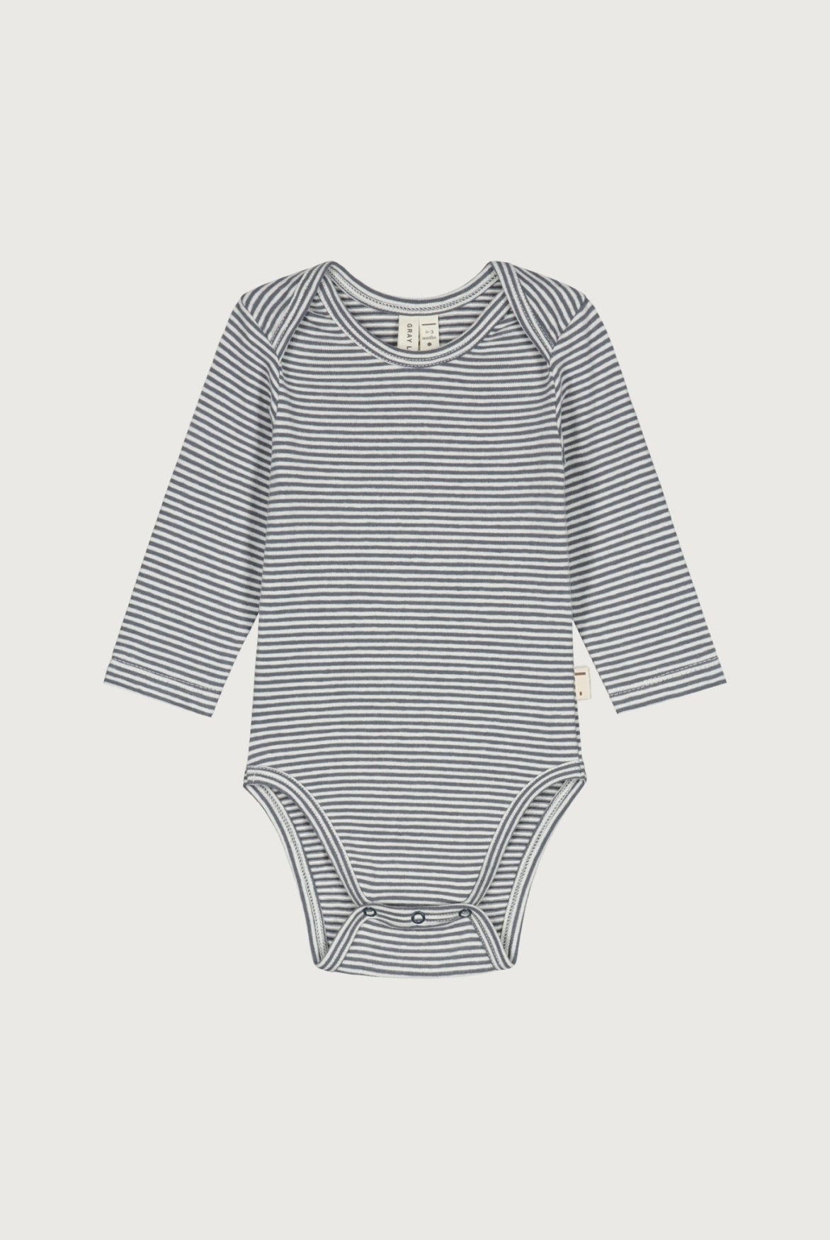Baby L/S Onesie | Blue Gray - Cream