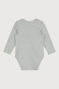 Baby L/S Onesie | Grey Melange - Cream