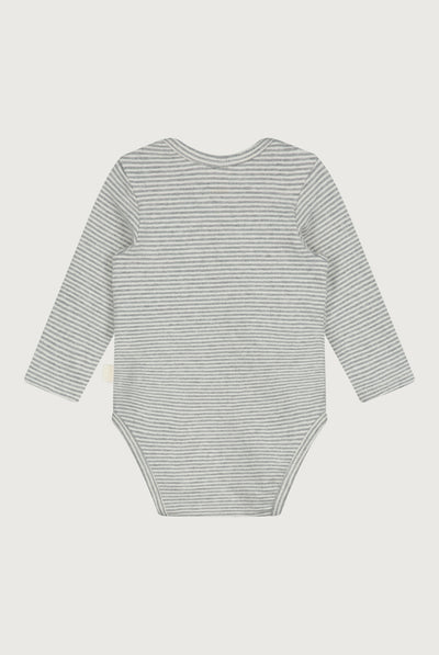Baby L/S Onesie | Gray Melange - Cream
