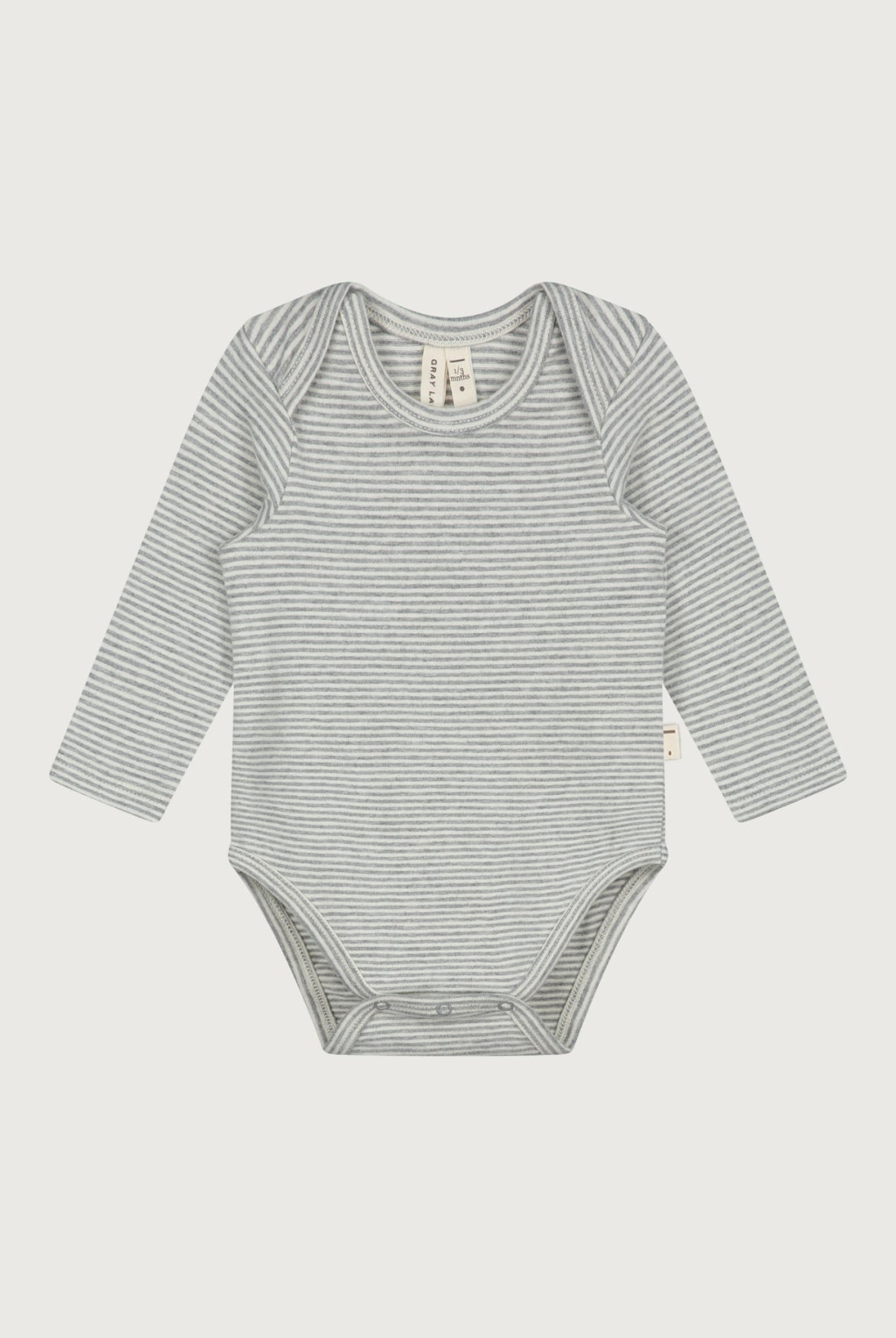 Baby L/S Onesie | Grey Melange - Cream