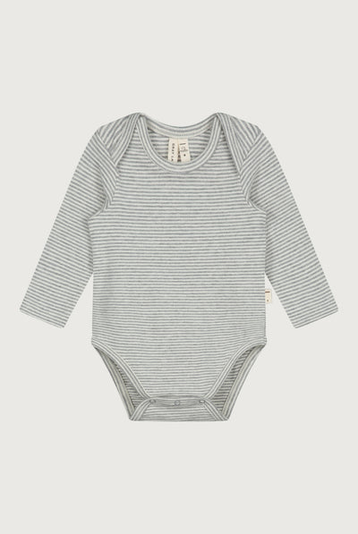 Baby Romper Lange Mouw | Gray Melange - Cream