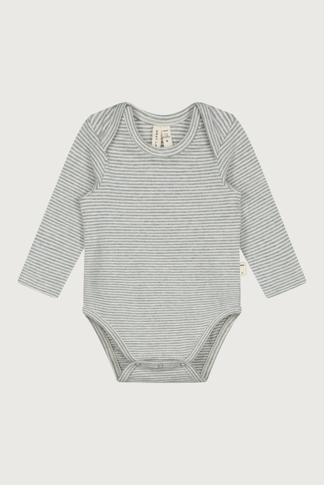 Baby L/S Onesie | Gray Melange - Cream