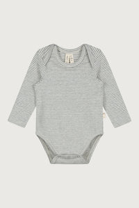 Baby L/S Onesie | Gray Melange - Cream