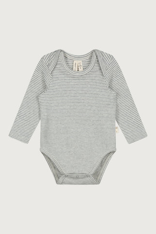 Baby Romper Lange Mouw | Gray Melange - Cream