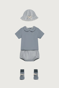 Baby Ribbed Booties | Stone Gray