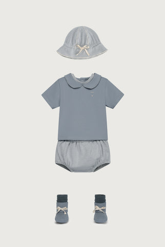 Baby Ribbed Booties | Stone Gray