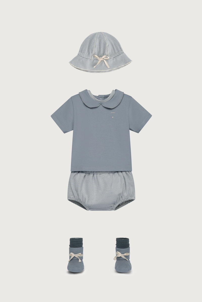 Baby Ribbed Booties | Stone Gray