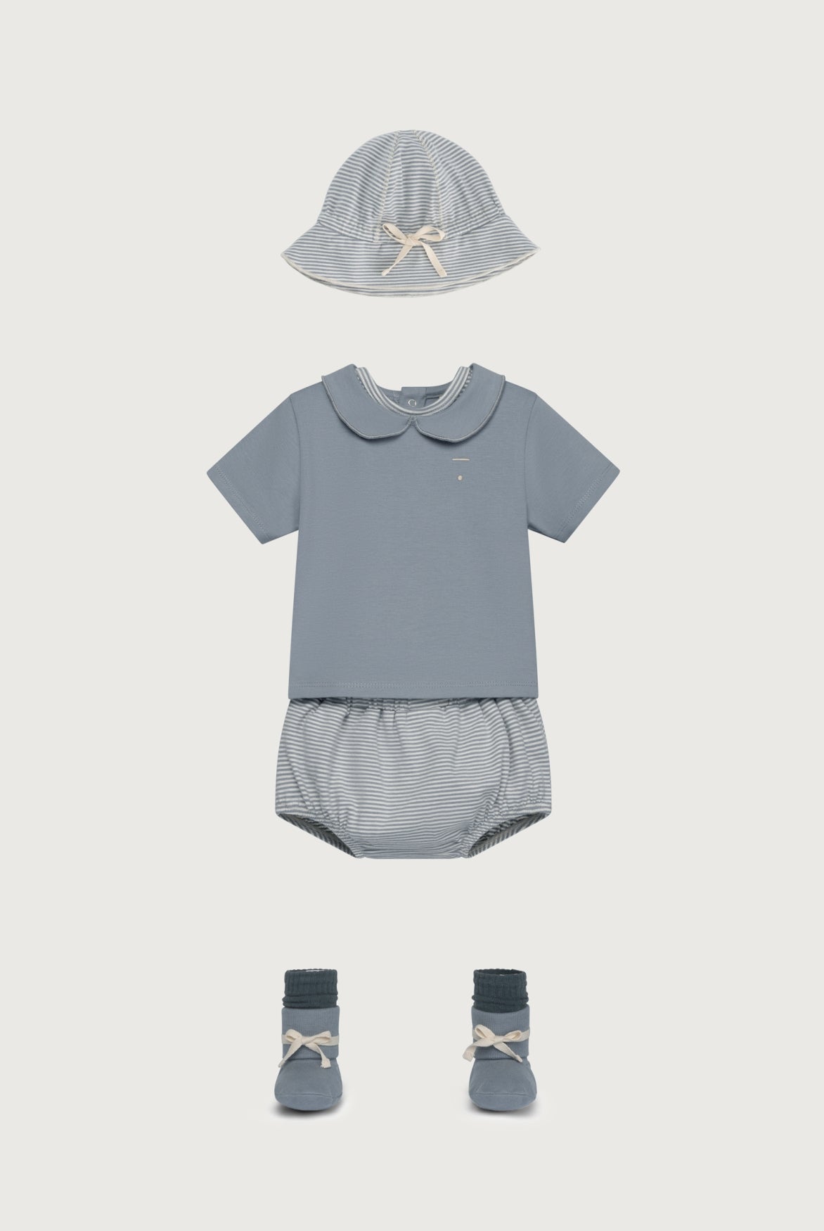 Baby Ribbed Booties | Stone Gray