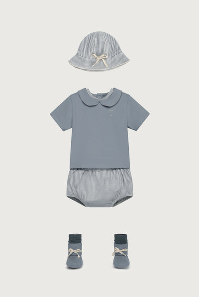 Baby Ribbed Booties | Stone Gray