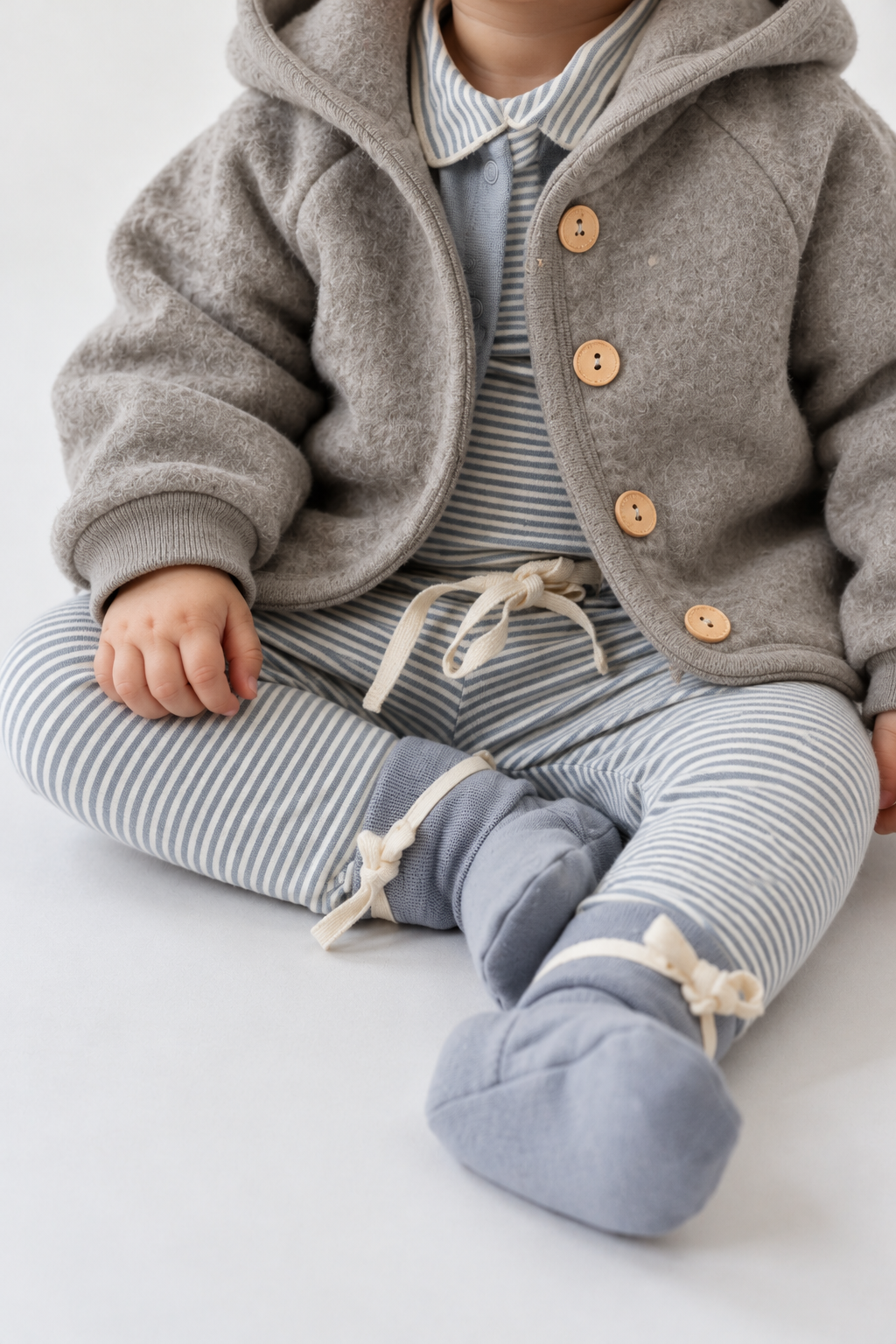 Engel Natur Wollfleece Jacke Baby | Gray Melange