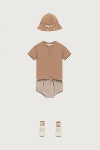 Baby S/S Henley Tee Biscuit