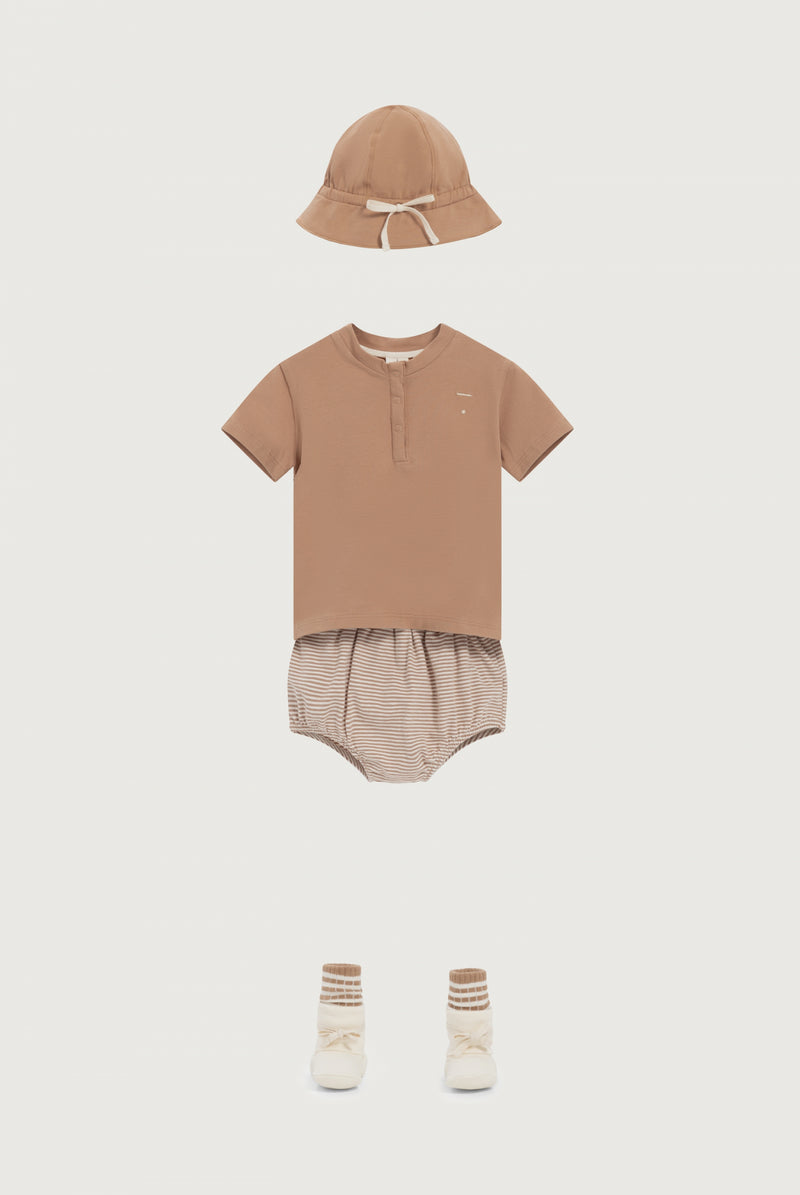 Baby S/S Henley Tee Biscuit