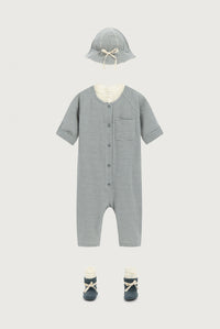 Baby Sun Hat | Blue Grey - Cream