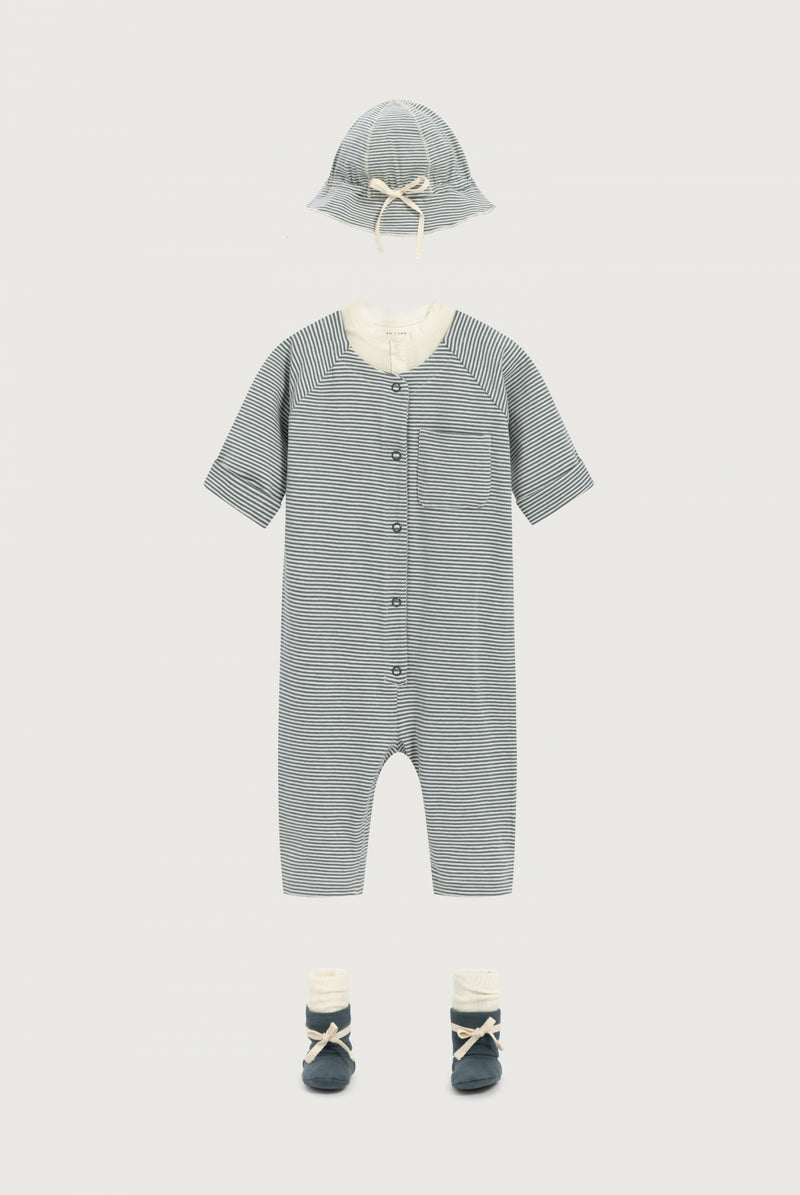 Baby Sun Hat | Blue Grey - Cream