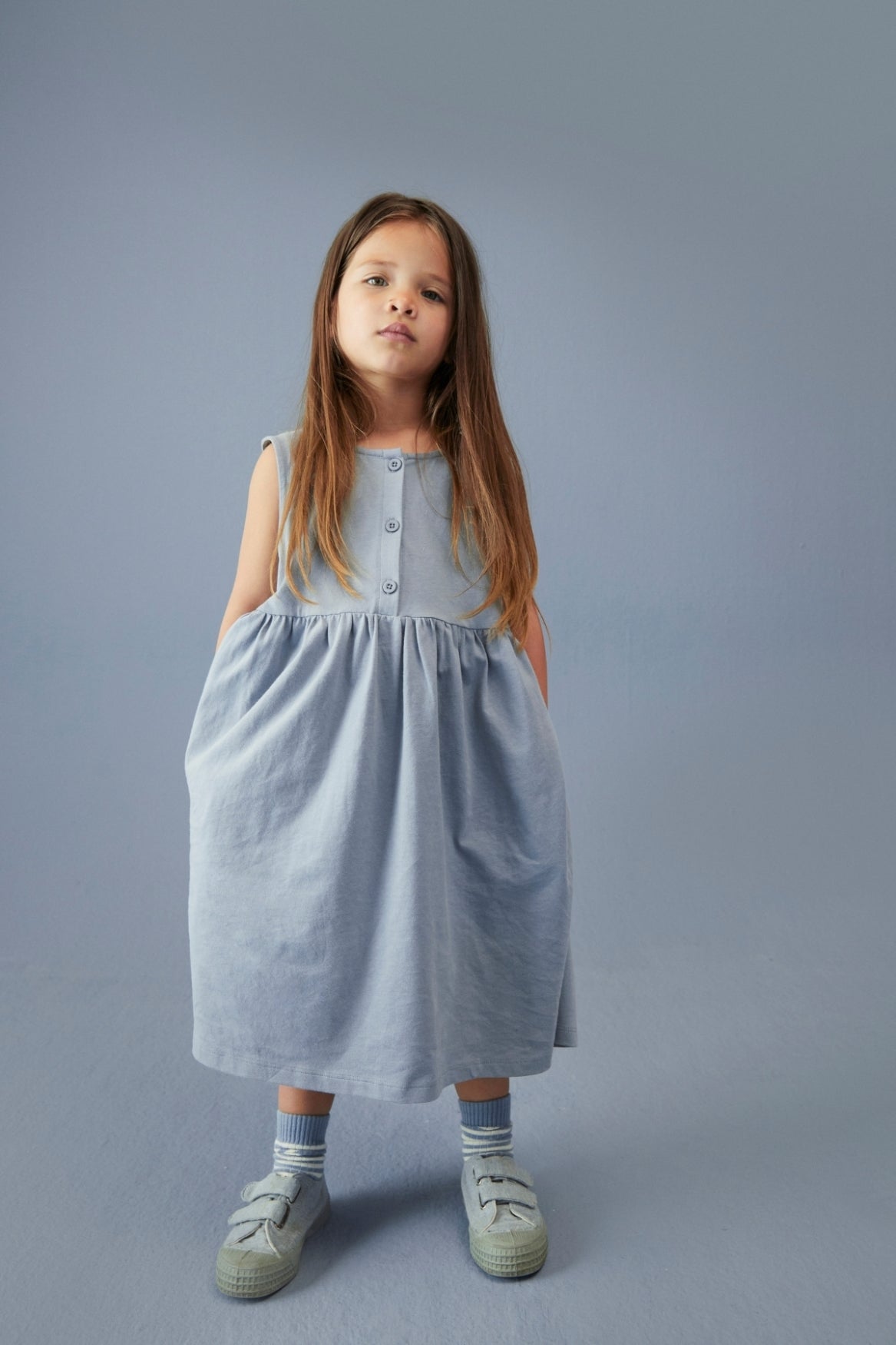 Mouwloze Jurk | Stone gray