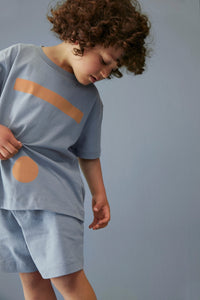 Oversized T-shirt met Logo | Stone Gray - Melon