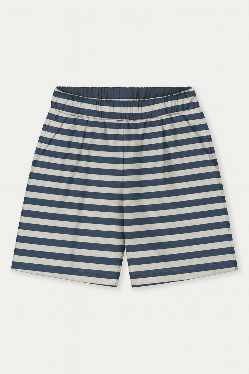 Jersey Bermuda Shorts | Blue Grey - Off White