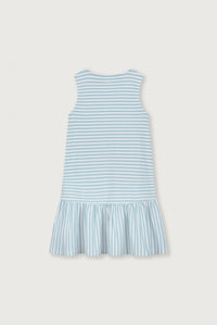 Frill Dress GOTS | Sky - Off White