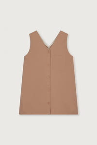 POP Twill Sleeveless Dress | Biscuit