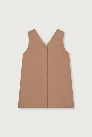 POP Twill Sleeveless Dress GOTS | Biscuit