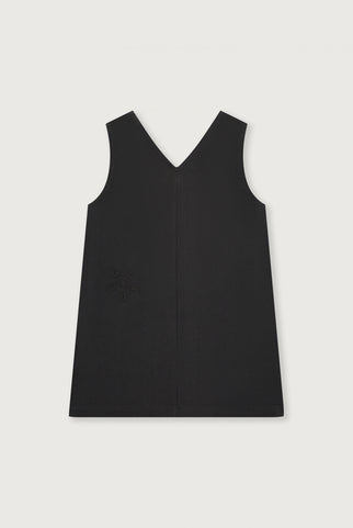 POP Twill-Kleid ohne Ärmel | Nearly Black