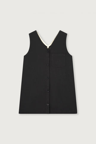 POP Twill Sleeveless Dress GOTS | Nearly Black