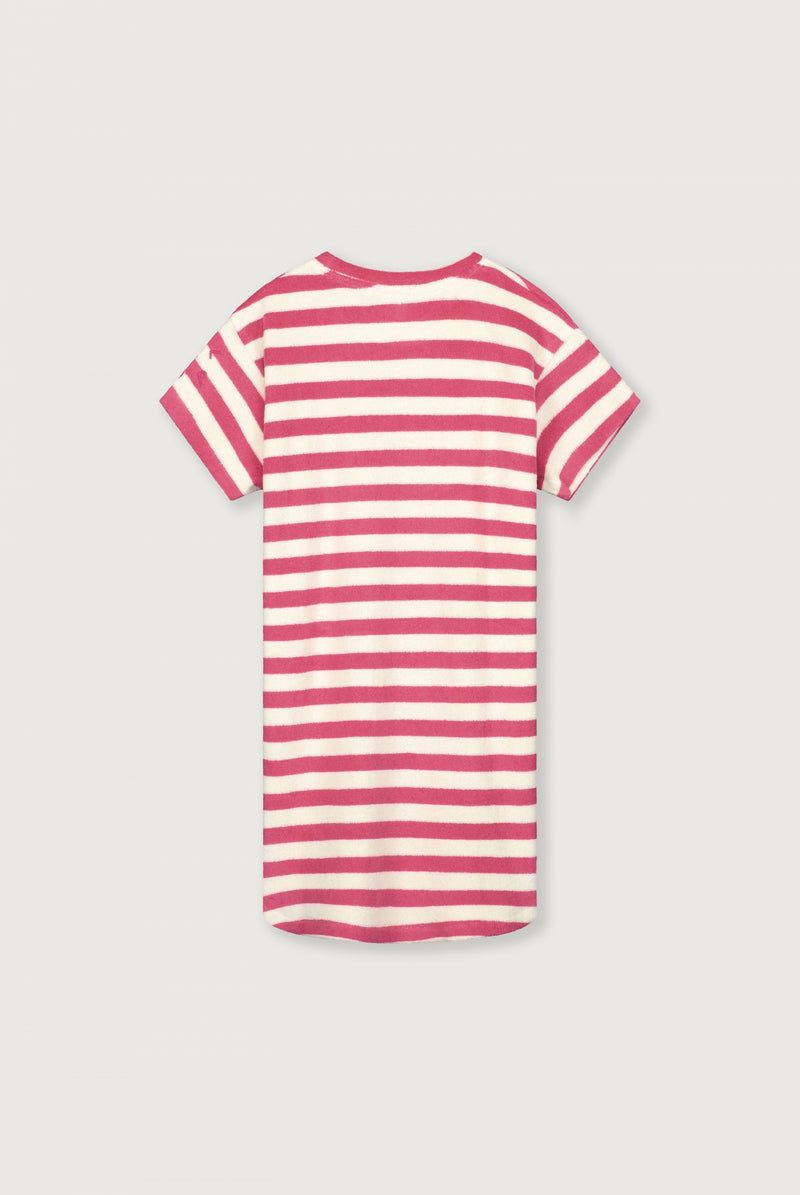 POP Terry Oversized T-shirt Jurk | Cherry - Cream