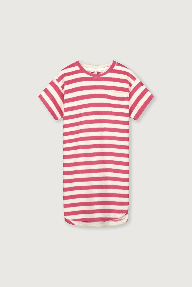 POP Terry Oversized T-shirt Jurk | Cherry - Cream