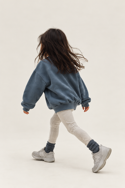 Dropped Shoulder Sweater | Blue Gray